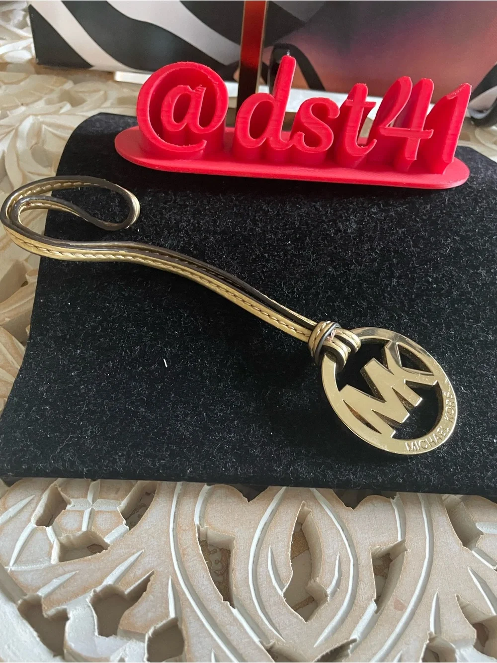 Michael Kors Gold Logo Bag Fob Charm New